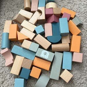Colorful Wooden Building Blocks Set
